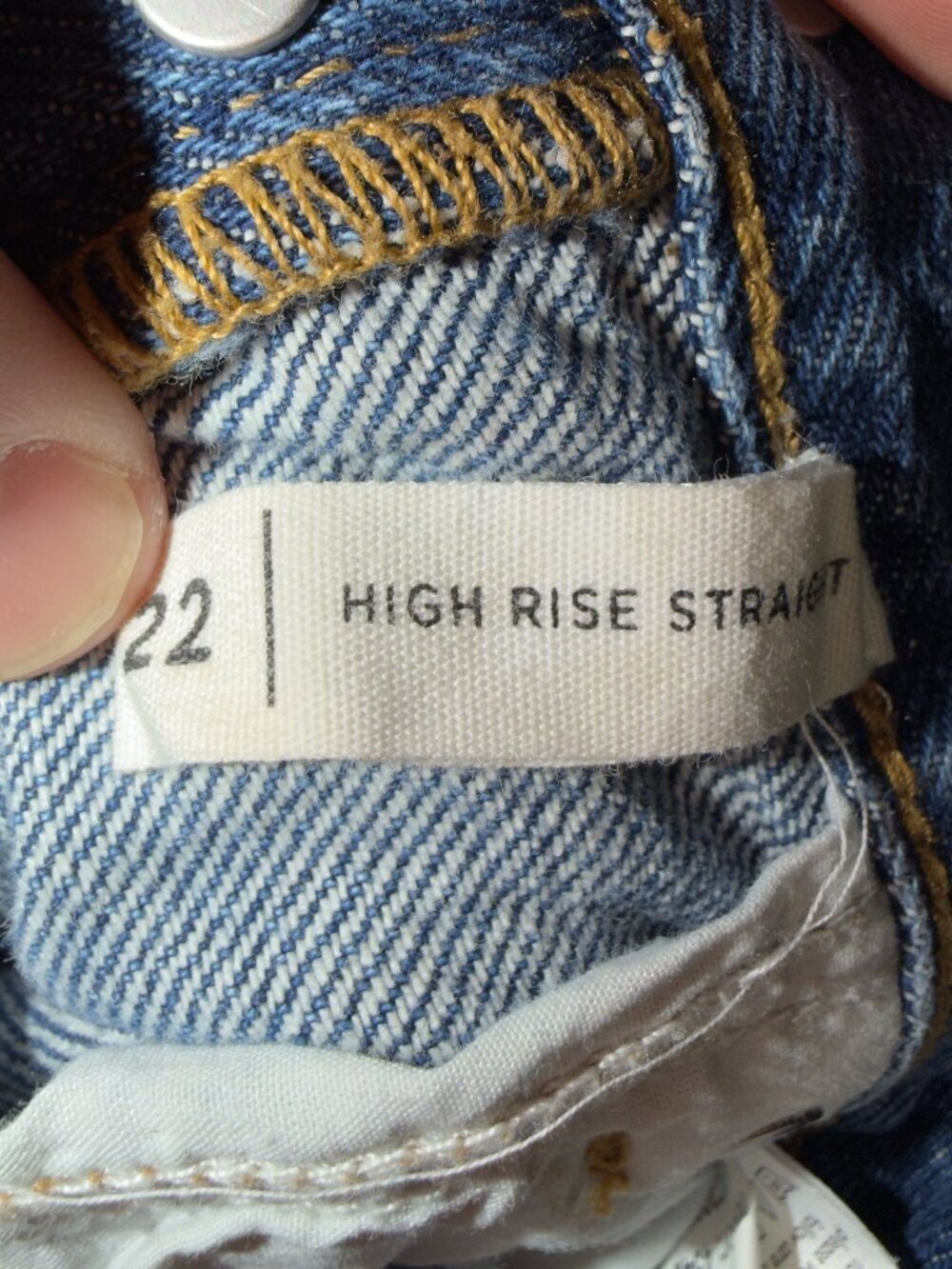PacSun Two Tone High Rise Straight Leg Jeans Blue Colorblock Women’s Size 22 - Picture 6 of 8